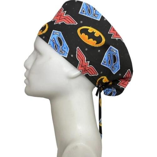 UNISEX, Hospital cap bandana doctor cook surgical hats buttons, Walt Disney printed hats nurse, doctor, dentist
