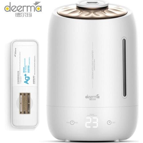 Original Deerma 5L Large Capacity Ultrasonic Humidifier Touch Screen 12 Hours Timing Silent Household Aromatherapy Essential Oil