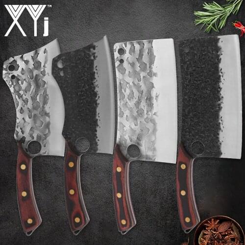 XYj Chopping 7.5'' INCH Stainless Steel Knife Cleaver Butcher Slaughter Machete Slicing Filleting Bone Cutter Slicer Tools