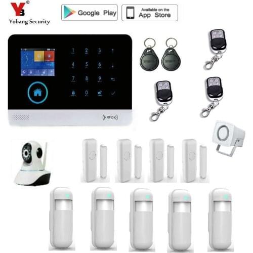 Yobang Security Wireless GSM&WIFI Smart Home Security Alarm Systems Kits 8 languages to choose from with APP Control