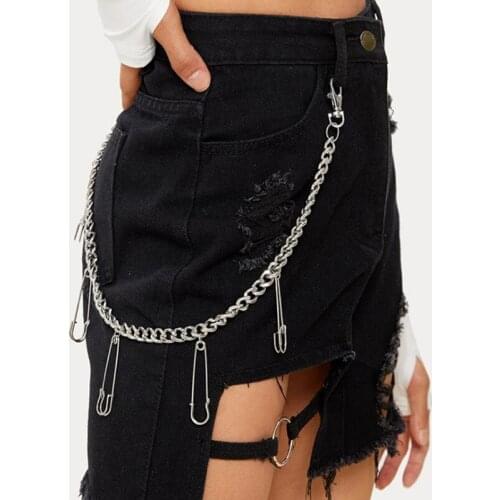 2020 Punk Exaggerate Pin Butterfly Pendant Keychain for Women Vintage Hip Hop Pants Jeans Chain Rock Trousers Keychain Fashion