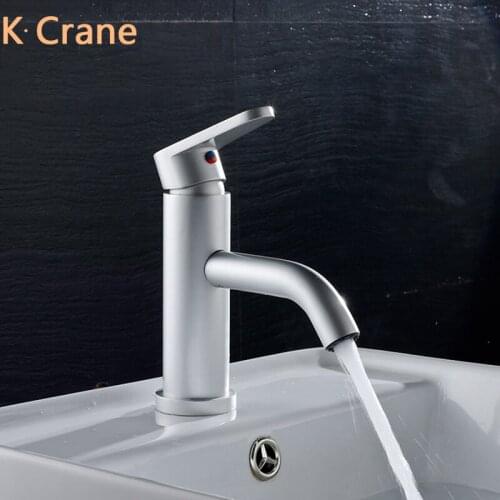 Space Aluminum Faucet Bathroom Hot Cold Water Mixer Tap Deck Mounted Grey Faucets Basin Sink Modern Torneira Washbasin Robinet
