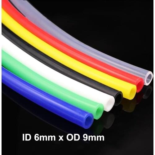 1M Colorful Food Grade Silicone Rubber Hose ID 6 x OD 9mm Flexible Transparent Silicone Rubber Tube Drink Pipe Water Connector
