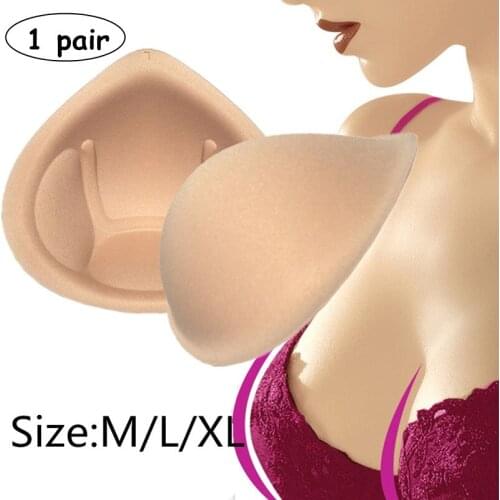 1 Pair Sponge Breast Forms Fake Boobs Enhancer Bra Padding Inserts For Crossdresser Cosplay Swimsuits Women Big Size Beauty Love