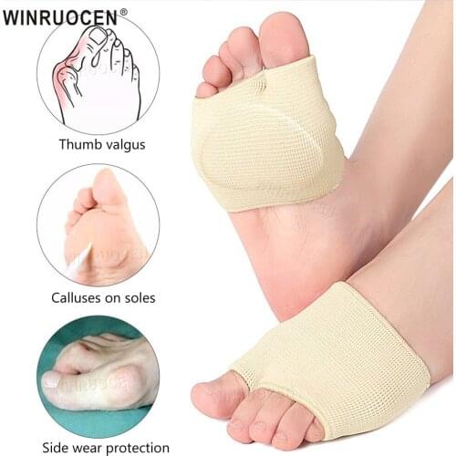 1pair Silicone Forefoot Pads for Women High Heel Insert Pad Shock Anti-Slip Shoes Cushion Insole Massage Foot Care Patch