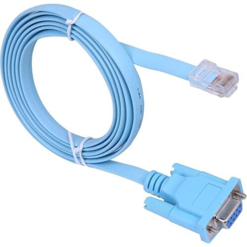 1pc 9 Pin DB9 COM Serial RS232 To RJ45 Cat5 Ethernet LAN Console Cable Switch Line for Routers