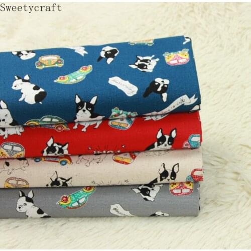 110x45cm Thick cotton fabric by Yard Dog Bone printed Cloth DIY Handmade Sewing Bag Patchwork Material Accessories Home Textile