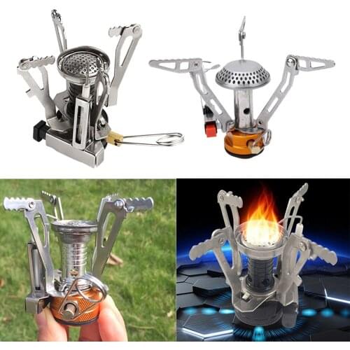 120g Mini Foldable Gas Stoves Survival Backpacking Portable Oven Split Stove