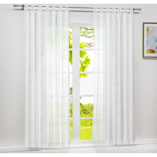 2PCS Striped Window Curtain Voile Woven for the Living Room Bedroom Home Decoration Drape Panel Sheer Scarf