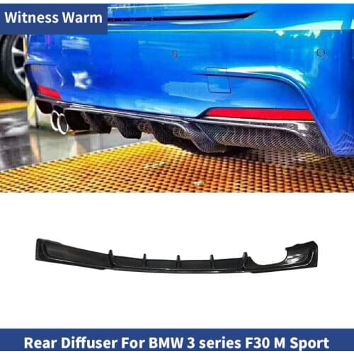 2-outlets Exhaust Diffuser for BMW F30 4-door Sedan Rear Bumper Lips 3 series 318i 320i 328i M-Tech sport bumper 2012-2018