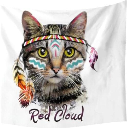 3D Cute Cat Tapestry Wall Hanging Decorative Wall Carpet Cartoon Bed Sheet for Kids Girls Picnic Mat Animal Bedspreads