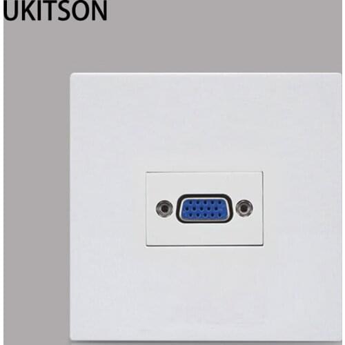 White Color 15pins VGA Module Free Solder PC Faceplate 86x86mm
