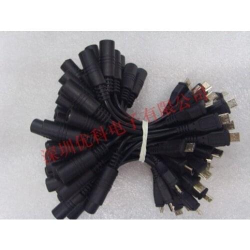 Free shipping For 5.5*2.1 micro USB of Android mobile phone base copper plate interface cable short