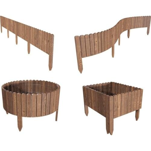 Flower Bush Wood Fence Roll Border Hinged Log Board Fencing Bonsai Decor Wood Roll Surrounder Garden Playing Corgi Hurdle