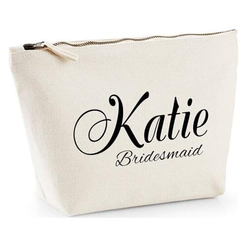 Personalize wedding bride Bridesmaid maid of honour Makeup Gift Make Up comestic vanity Bags kits pouches birthday presents