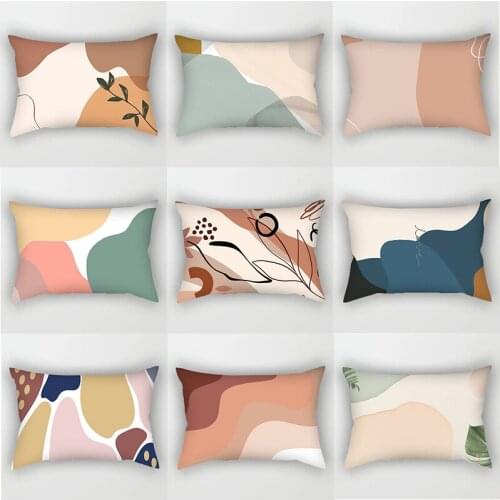 Short Plush Abstract Simple Style Pillow Cover 30x50cm 40x60cm/12x20in 16x24in Office Living Room Backrest Lumbar Cushion Cover