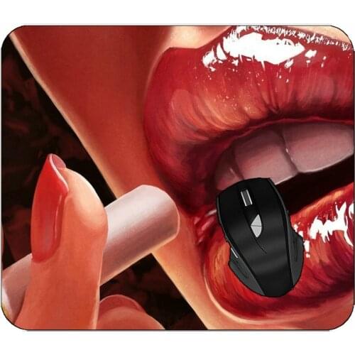 Printed Mouse Pad Lips Smoking Female Mouse Pad For Home Office Working
