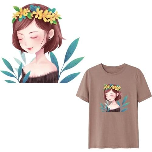 Lovely Girl Patches Washable Iron-on Transfers For T-Shirt Gift DIY Clothes Stickers Heat Transfer Appliques