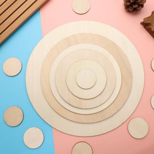 3/5/10pcs Round Wood Pieces Blank Plaque Unfinished Hanging Craft Wedding Decor Party Supplies DIY Writing Wooden Tags Scrapbook