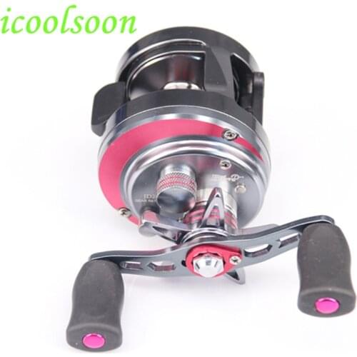 ICOOLSOON JD series 7+1BB metal wire cup carbon fiber brake fishing drum reels wheel gear baitcasting