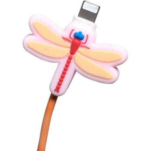 Cute Insect Shape USB Charger Cable Protective Cover Soft Silicone Data Line Wire Cord Protector for iphone Smart Phone E56B