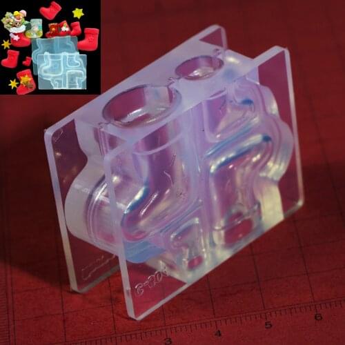 NEW Clear Silicone DIY Christmas boots gift Mold For Epoxy Resin Jewelry Making Craft Tools resin molds forjewelry