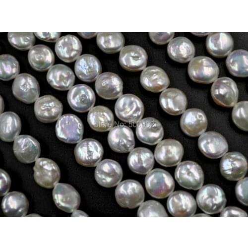 Wholesale 12mm coin freshwater pearl strand free shipping