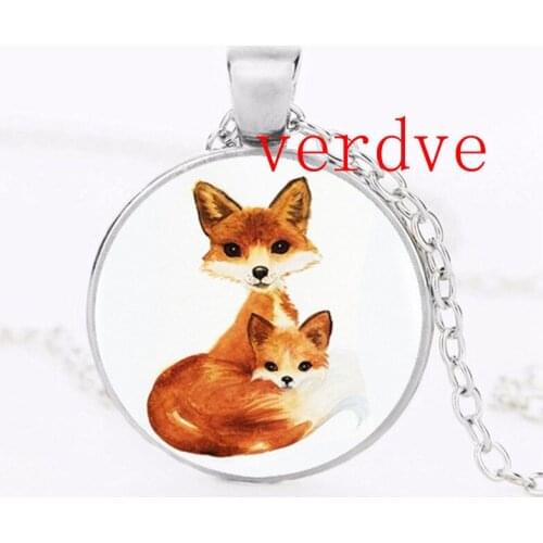 2018 Double Foxs Pendant Choker Statement Necklace For Women Dress Accessories Glass Dome Animal Pendants Jewelry