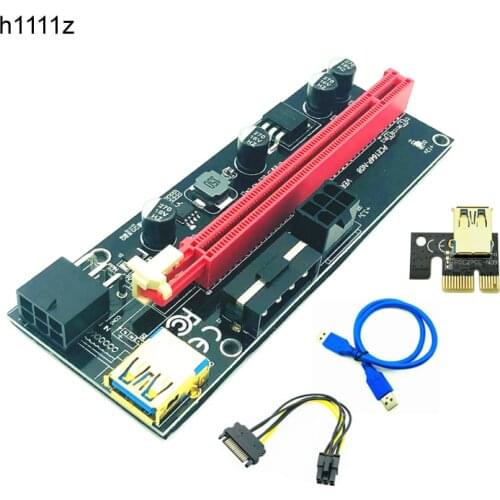 New PCI-E pcie Riser 009 Express 1X 4x 8x 16x Extender PCI E USB Riser 009S GPU Dual 6Pin Adapter Card SATA 15pin for BTC Miner