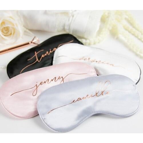 Personalized names Team bride Sleep Masks Rose Gold Custom any text Satin Eye Mask Bridal Party Bridesmaid Proposal Gifts
