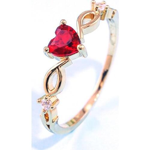 Popular Simple Heart Ring for Women Cute Finger Romantic Birthday for Girlfriend Rings Fashion Zircon Stone Jewelry