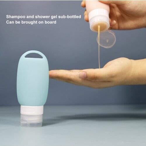 Portable Soap Bottles Empty Extrusion Container Refillable Silicone Transparent Mini 90ml Refillable Bottles Cream Jar Shampoo