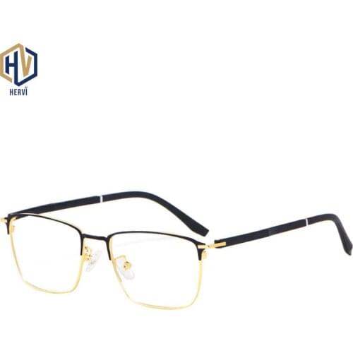 Retro Glasses Frame Ultralight Metal Square Full-frame Bicolor Spectacles Optical Prescription Eyewear Unsex