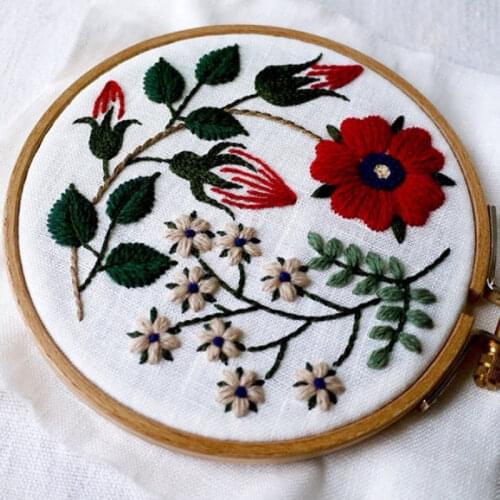 Embroidery Stitch Starter Kit DIY Handmade European Flower Fabric Threads Material Needlework Cross Needlework Sets