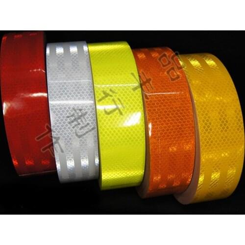 45m long Reflective stickers 5cm width red/yellow/fluorescent yellow/orange/white reflective tape reflective film warning