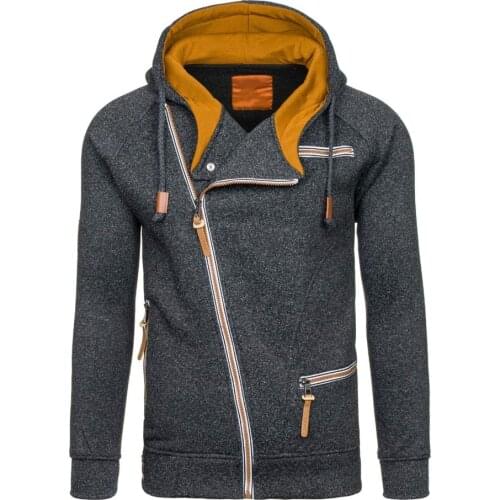 2020 Spring Autumn Men Casual Solid Long Sleeve Hoodies Sweatshirts Slim Fit Zipper Hoody Sweatshirt Hooded Streetwear