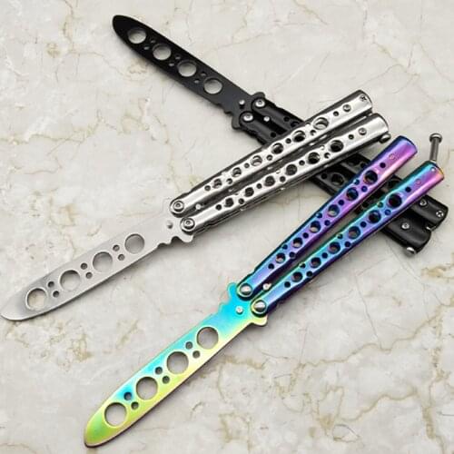 Beginner Butterfly Cutter Sixs-Hole Butterfly Practice Cutter Training Cutter All-Steel Unedged Butterfly Play Cutter B2C556