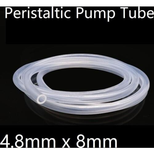 Peristaltic Pump Tube ID 4.8mm x 8mm OD Soft Silicone Hose Wall 1.6mm Flexible Drink Water Connect Pipe Nontoxic Transparent