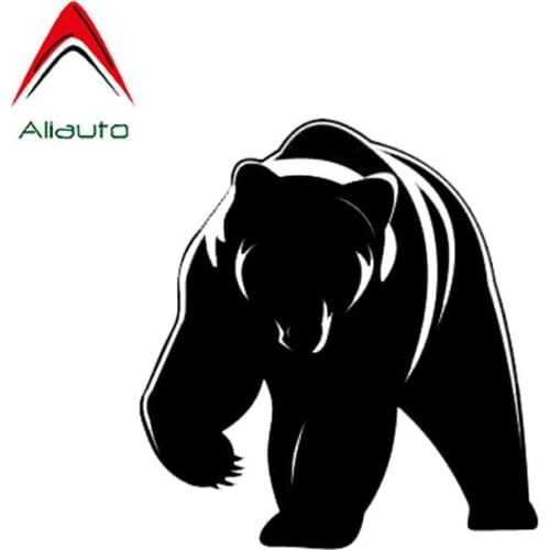 Aliauto Vivid Stylish Car Sticker Crazy Wild Bear Pattern Vinyl Waterproof Reflective Sunscreen Decal Black/Silver,16cm*15cm