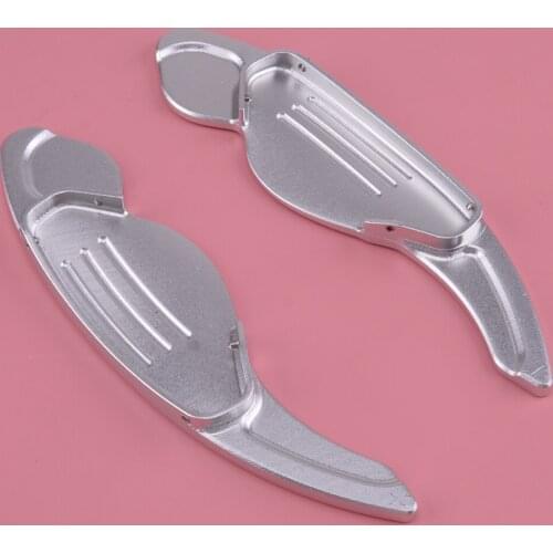 1Pair Aluminium Alloy Silver Car Steering Wheel Shift Shifter Extension Paddle Fit For Land Rover Jaguar