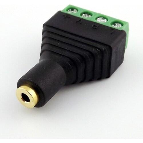 10pcs 2.5mm Stereo 4 Pole Female To Audio AV Screw Video Balun Terminal Plug Adapter