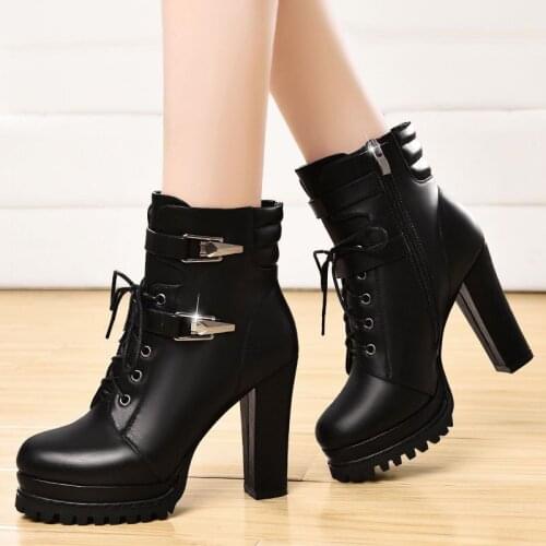 2020platform high heel boots women ankle boots for women high heels sexy Ankle boots platform shoes bota feminina