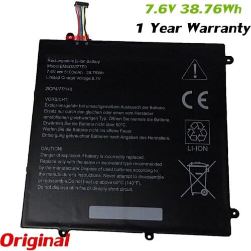 7XINbox 7.6V 38.76Wh 5100mAh Original BMED3377 Laptop Battery For Lenovo 40061196 2ICP4/77/140 Series Tablet