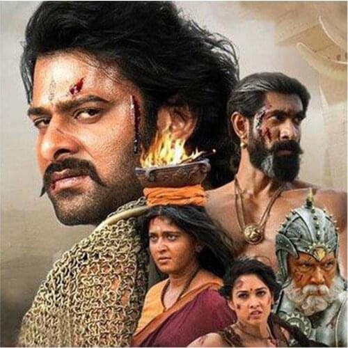 New 5D DIY Full Round Diamond Painting Baahubali Movie Poster 3D Embroidery Cross Stitch Rhinestone Mosaic Home Decor Art Y1479