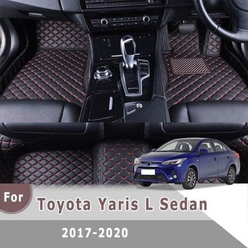 RHD Carpets Car Floor Mats For Toyota Yaris L Sedan 2020 2019 2018 2017 Auto Interior Protect Floorliners Accessory Tapis Parts