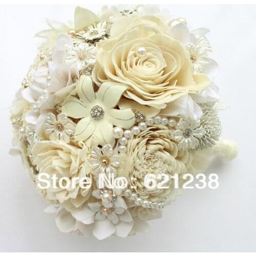EMS free shipping,The ivory wedding holding flowers pastoral style bridal bouquet/Nude color candy color of the brides bouquet
