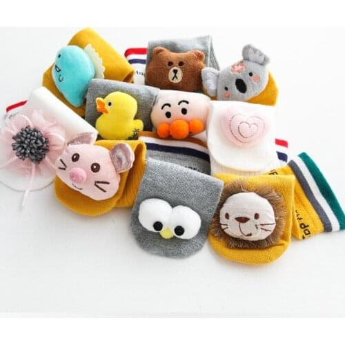 LZH Baby Socks 2020 Autumn Cartoon Doll Childrens Socks Newborn Medium Tube Socks Cotton Small High Tube Kids Socks 0-3 Years