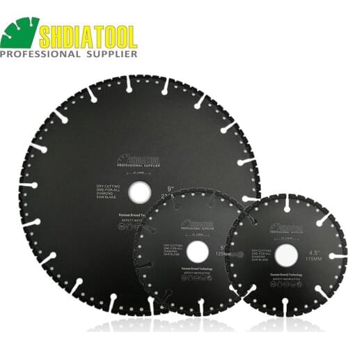 SHDIATOOL 3pcs (115mm 125mm 230mm) Vacuum Brazed Diamond Saw Blade One-for-all Disc Demolition Blade