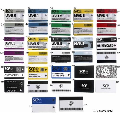 SCP GURD,scp secret foundation cards,Card Stickers Special Logo Cosplay Access Grade Card GU-2552