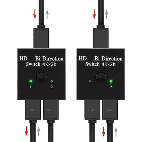 KEBIDU 4K Splitter Switch 1X2 2X1 Split 1 in 2 Out Amplifier 1080P 4Kx2K HDMI-compatible Switcher 2 Ports Bi-directional